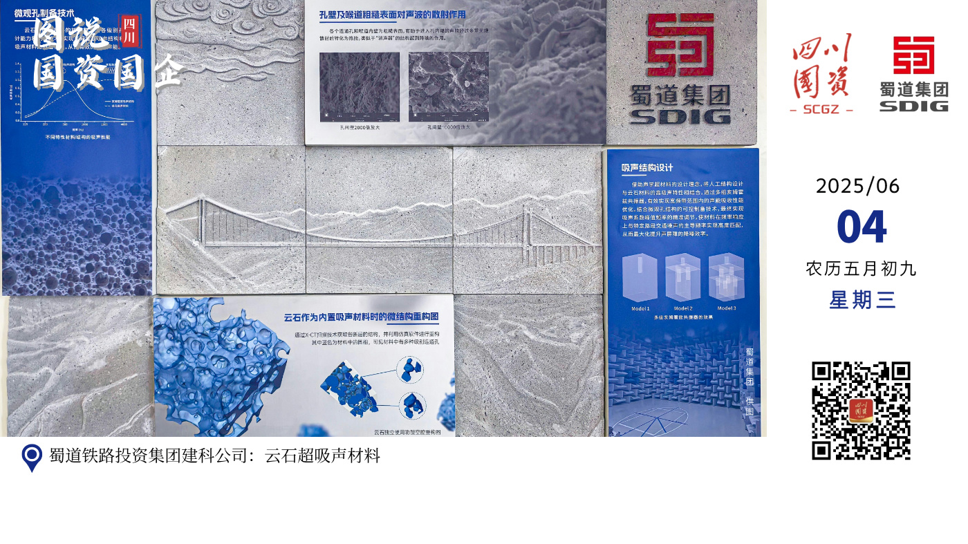 本材料是一种水泥基材料，通过自身吸声性能可设计、可调控的特性，实现吸声系数峰值与交通噪声的主导频率高度匹配。该材料经自主研发融合了UHPC与玄武岩复合材料技术，形成无机非金属声屏障、金属声屏障等多个产品系列，具有标准化程度高、装配率高、使用寿命高的特点。相较传统材料，该材料吸声性能提升30%，成本降低1/3，兼具固碳功能，助力低碳经济。