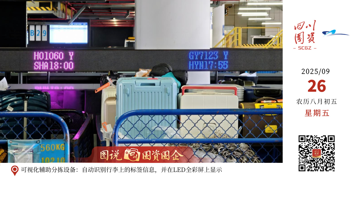 在天府机场，藏着一个出行“神助攻”——智慧行李系统，其输送设备总长达33公里，采用全球领先的RFID追踪技术，让每件行李的运输过程清晰“可见”。系统中的高速托盘小车，以最高7米/秒的速度稳定运行，确保行李与航班时刻精准衔接。不仅如此，系统还自带“2000+件”早到行李存储能力，充分满足早到旅客和过夜旅客提前托运行李的需求，助广大旅客实现“甩手出行，轻松启程”！